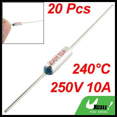 20 Pcs Circuit Cut Off 240 Celsius Metal Thermal Fuse