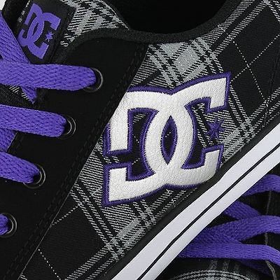 DC CHELSEA BLACK PURPLE PLAID GRADESCHOOL KIDS US SIZE 4