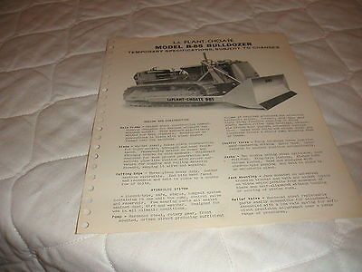 1946 LaPLANT CHOATE B 85 BULLDOZER FOR CATERPILLAR D8 SALES BROCHURE