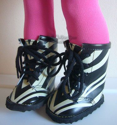 Apryl Doll Clothes fits American Girl Zebra Combat Boots KEWL