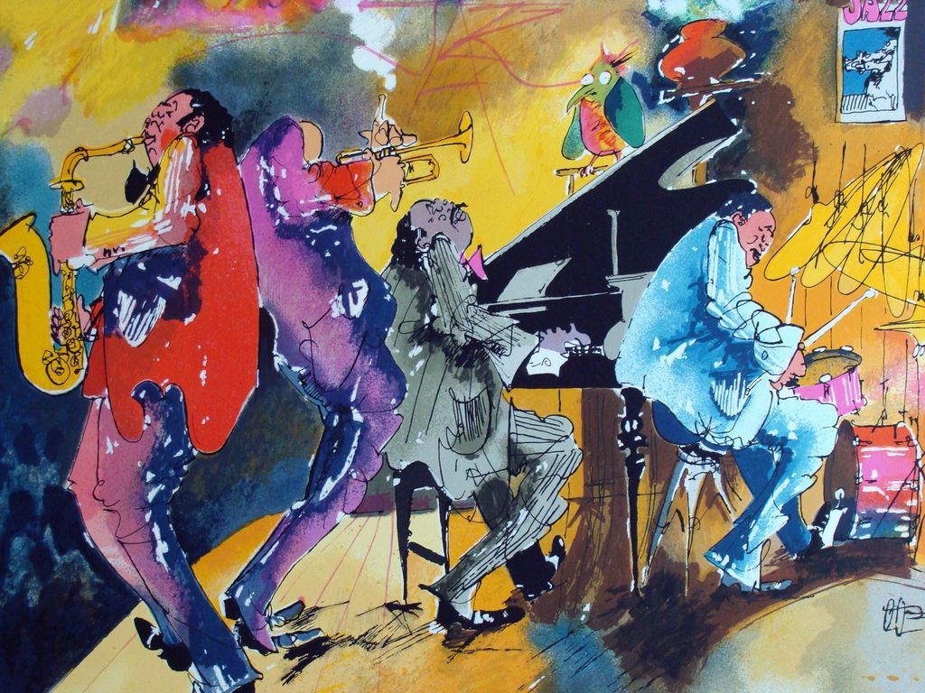 Meiersdorff S/N Jazz Serigraph Jazz Bird (Charley Parker)