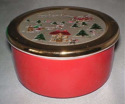 CHRISTMAS LANDSCAPE COVERED TRINKET BOX 24K GOLD TRIM NEW IN BOX