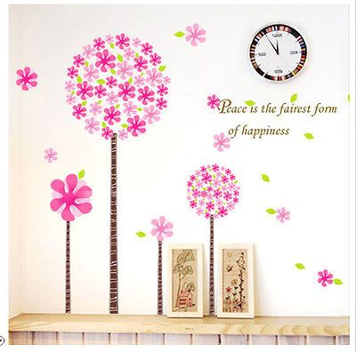 PINK PANDORA FLOWER TREE Girl Kids Bedroom Nursery Removable Wall