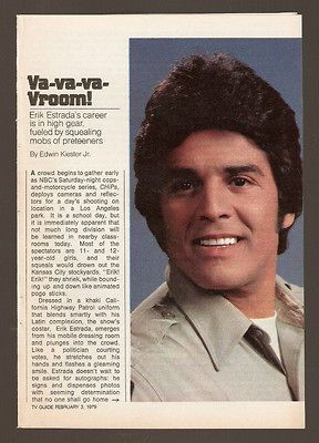 ~ ERIK ESTRADA plays PONCH on CHIPS ~ Highway Patrol Show ~ 4 Pg