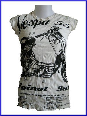 Lady Shirt VESPA ITALY MOTO Italia VINTAGE RETRO Bike Hobo Boho Sure