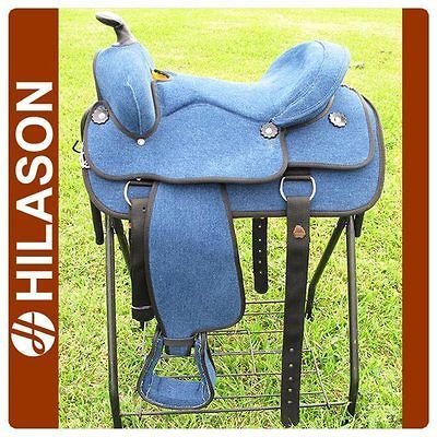 CS111 F HILASON FLEX DENIM WESTERN TRAIL PLEASURE SADDLE 16