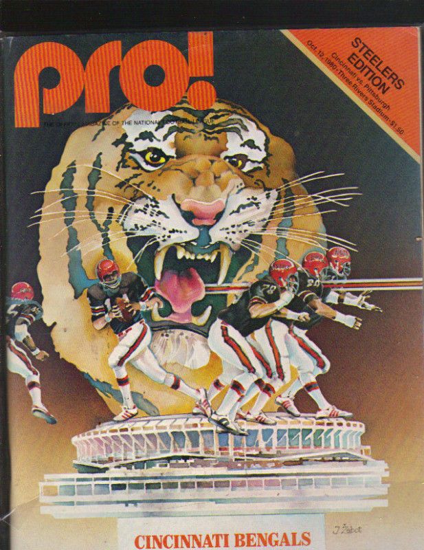 1980 STEELERS VS BENGALS FOOTBALL PROGRAM EXCELLENT