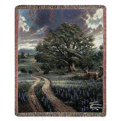 50 X 60 THOMAS KINKADE TAPESTRY WOVEN JACQUARD AFGHAN THROW BLANKET