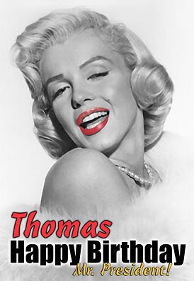 Marilyn Monroe Birthday PERSONALISED greeting ART Card vintage glamour