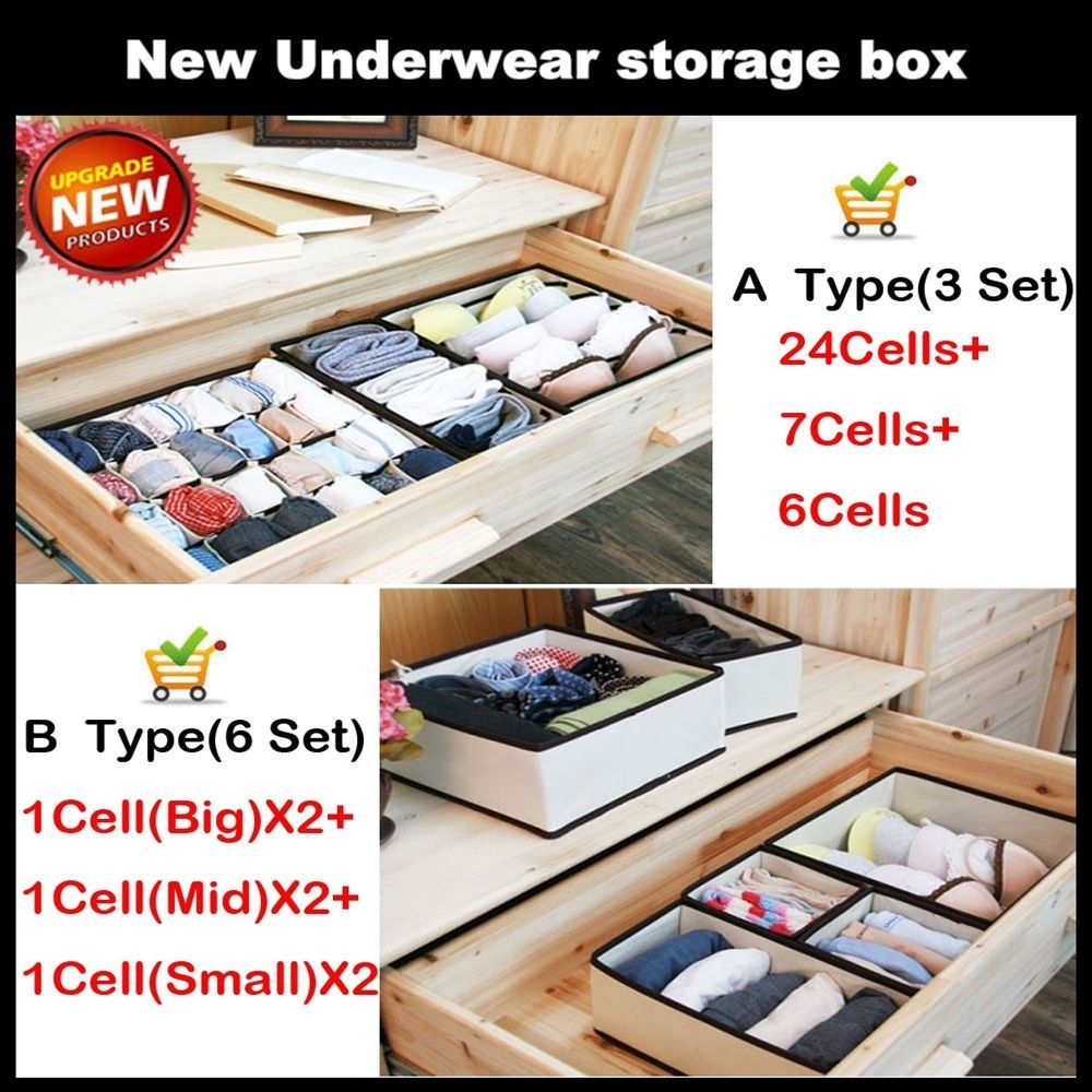 SOCKS BRA TIE NECKTIE CLOSET ORGANIZER STORAGE BOX DIVIDER