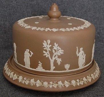 RARE 1850 BROWN DUDSON JASPERWARE STILTON CHEESE DOME