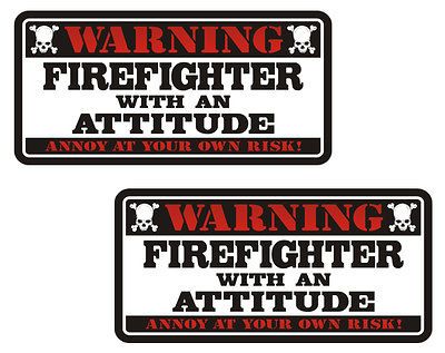 Warning Attitude Rescue Helmet Vinyl Sticker Decal 3 SET (2) WS3