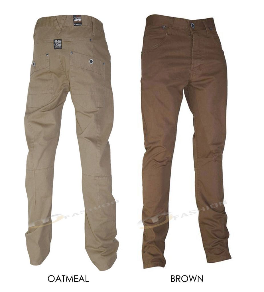 COMBAT DROP CROTCH CARGO CHINO DENIM PANTS JEANS TOBACCO BROWN