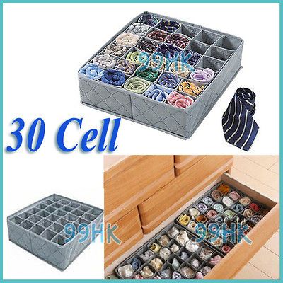 Socks Ties Shorts Storage Box Closet Divider Drawer Wardrobe Organizer