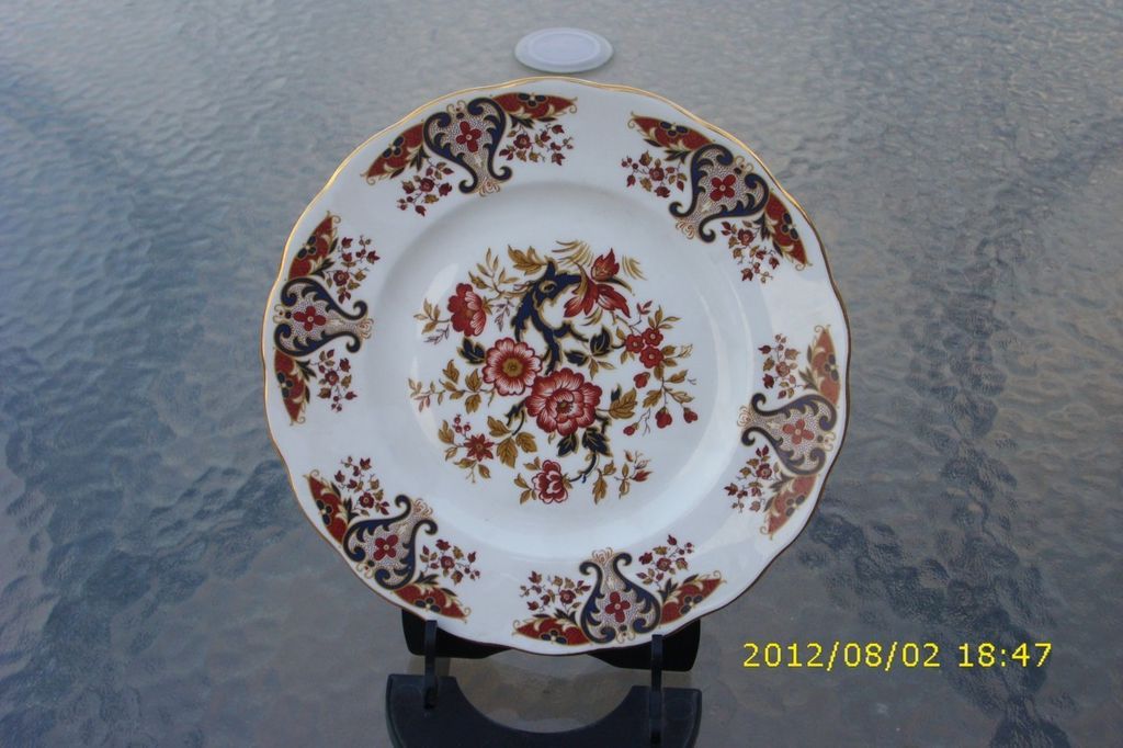 Vintage Colclough Bone China Salad Plate Elegant Tan Navy Royale