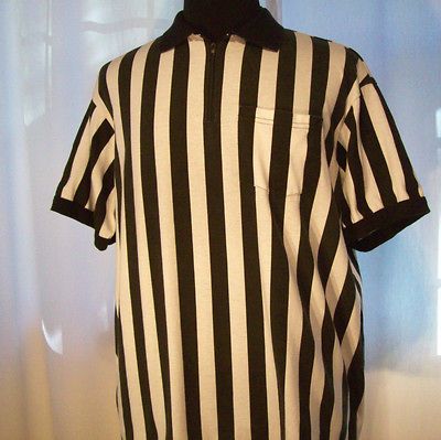 Classic MAJESTIC REFEREE Shirt Jersey XL black & white zipper neck