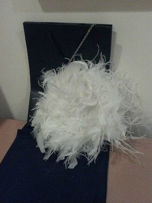 KATE SPADE EVENING CLUTCH BAG FEATHER White