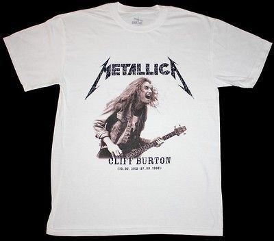 METALLICA CLIFF BURTON BASS GUITAR MEGADETH MISFITS EXODUS NEW WHITE T