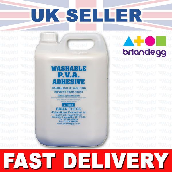 BRIAN CLEGG Washable Blue Label PVA Glue Adhesive (5 Litre) Crafts