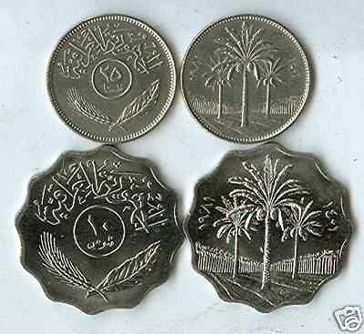 DIFFERENT COINS from IRAQ   10 & 25 FIL (BOTH 1981)