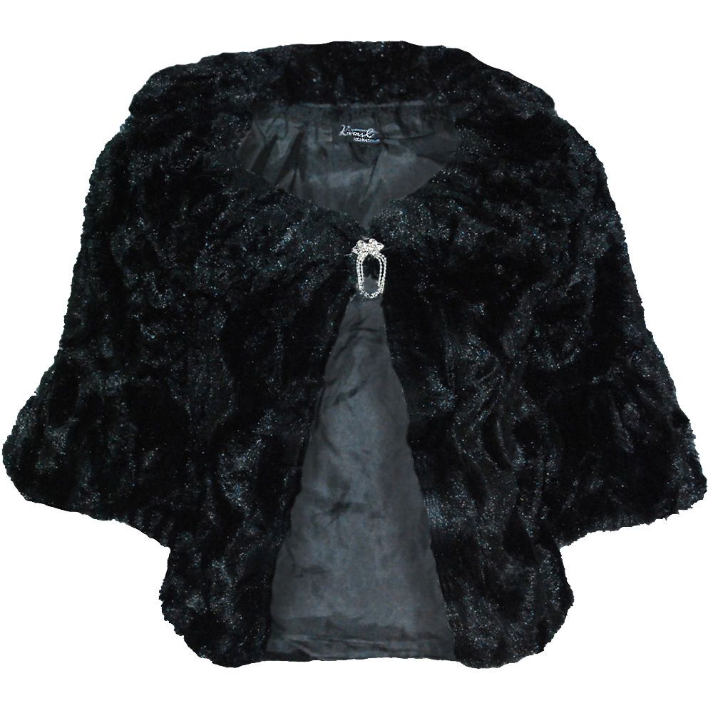 FUR SHRUG FULLY LINED EVENING TIPPET BRIDAL BOLERO PARTY JACKET COAT