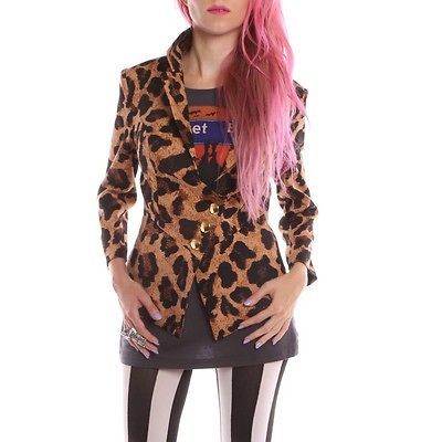 IRON FIST STREET WALKING CHEETAH BLAZER JACKET WOMEN MEDIUM