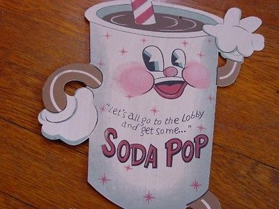 RETRO DRIVE IN MOVIE THEATER SODA POP SIGN Vintage Refreshment Stand