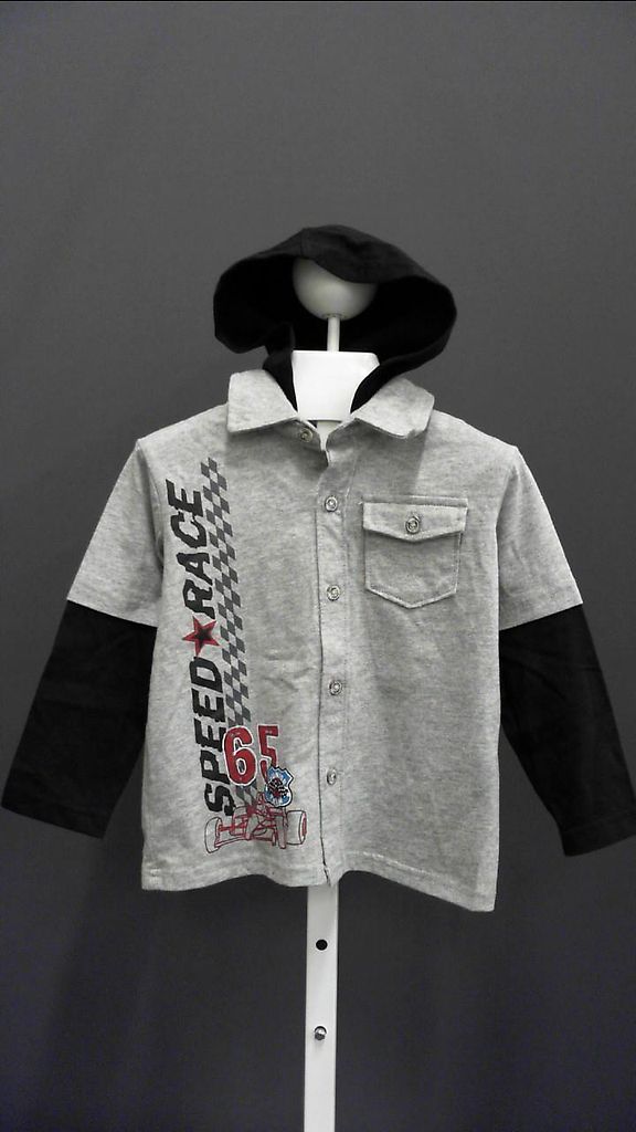 Wonder Kids WWE.1 Speed Racer Newborn Boys 2T Casual Long Sleeve Gray