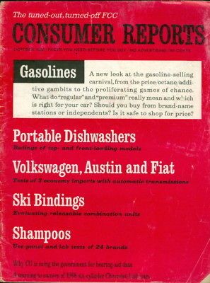 1968 Consumer Reports Gasolines/Port able Dishwashers