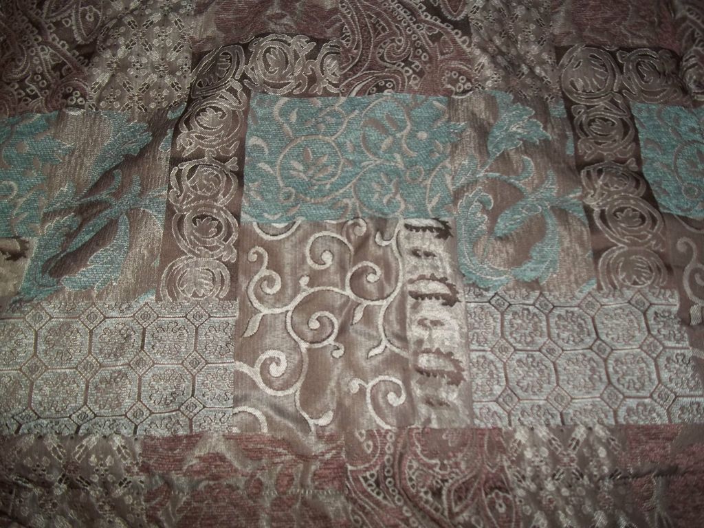 CROSCILL GALARIA PILLOW SHAM TEAL BEDDING FLORAL PRINT BROWN BLUE