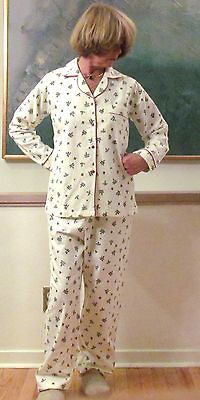 Pajamas, Ladies Tailored, 100% Cotton Flannel, Print, “Made in USA