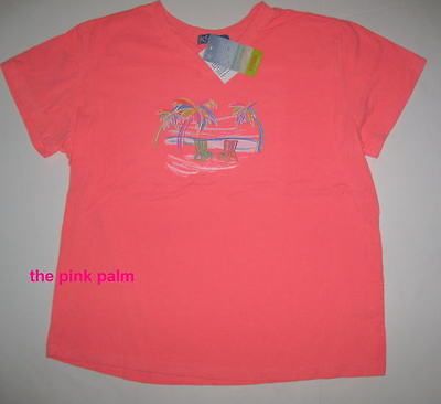 PRODUCE Neon Hot Tropic Beach Chair Palm Tree V Neck Tee Top NWT Med M