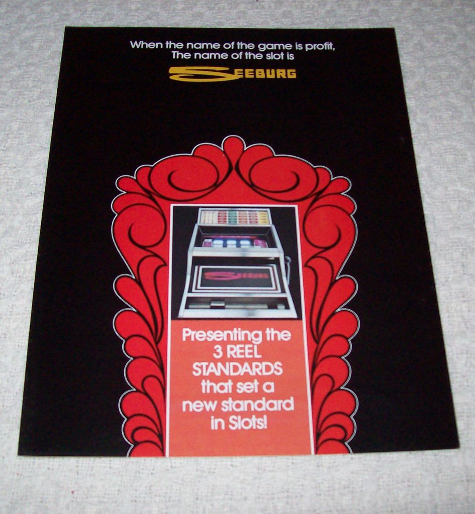 SEEBURG 3 REEL STANDARDS NOS ORIGINAL CASINO SLOT MACHINE SALES FLYER