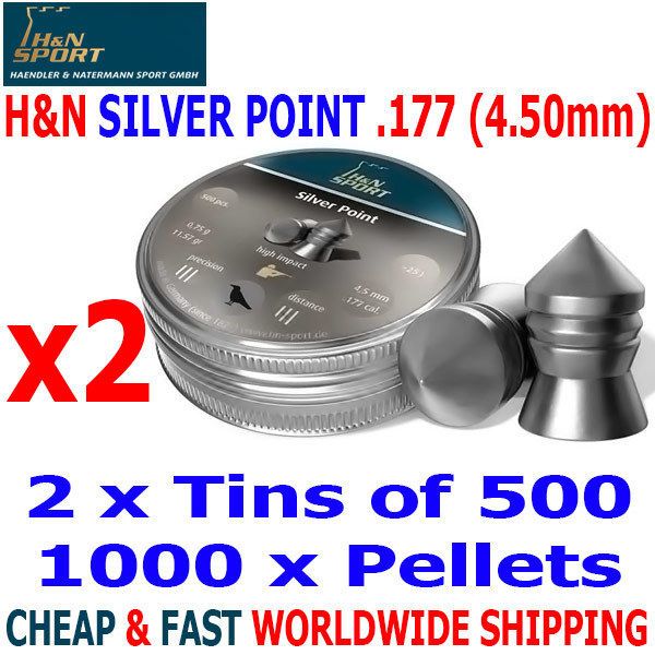 SILVER POINT .177 4.50mm Airgun Pellets 2(tins)x500pcs HUNTING