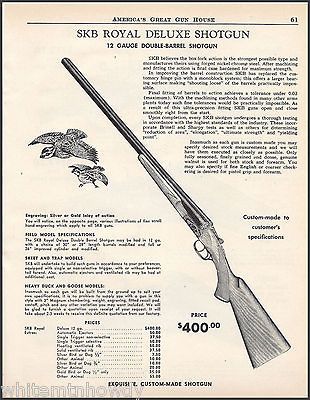 1962 SKB Royal Deluxe 12 gauge Double Barrel SHOTGUN AD