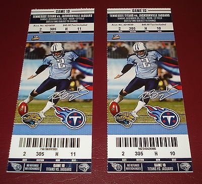 ROB BIRONAS (2) Complete Tickets TITANS vs JAGUARS 12/30/12 DARIUS