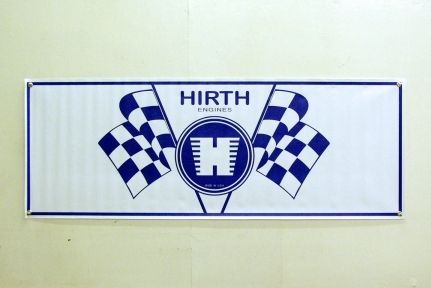 Vintage Hirth Snowmobile Engines Logo Mini Banner   11 x 29