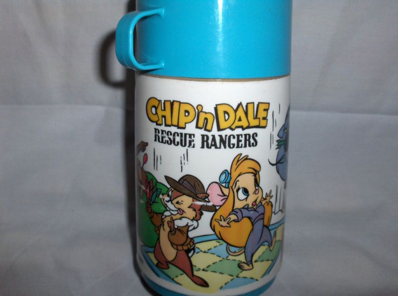 Chipn Dale Blue CupDisney`Pl astic Thermos`W/Sip Top 
