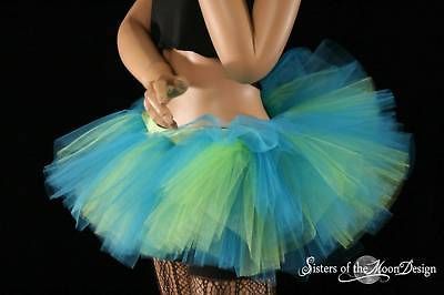 MINI TUTU SKIRT TURQUOISE NEON FAIRY DANCE BALLET ADULT