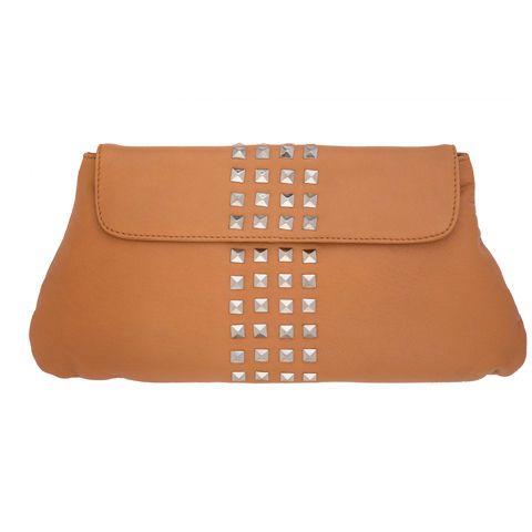 Tabitha Designer Tan Stud Fold Clutch Dannii Minogue