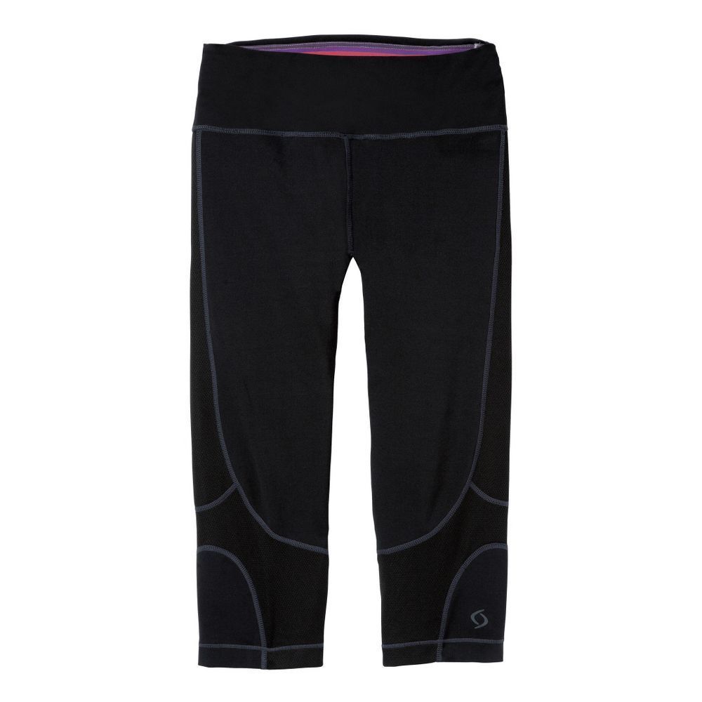 Womens Moving Comfort FusionFlex Capri Black/Rainbow