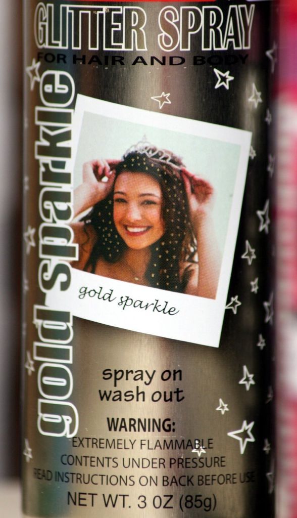 3oz GOLD GLITTER SPARKLE TEMPORARY HAIR SPRAY fo CHEERLEADER DISCO