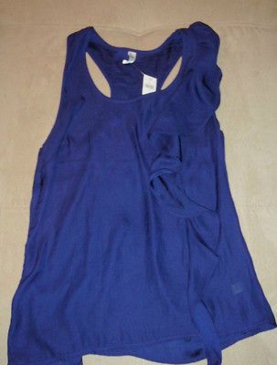 New Gap Deep Purple Side Ruffle Tank Small