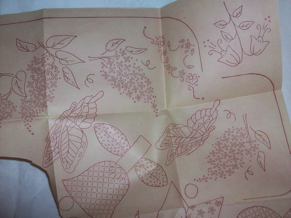 VHIT Vtg Hot Iron Embroidery Transfer Calico Florals