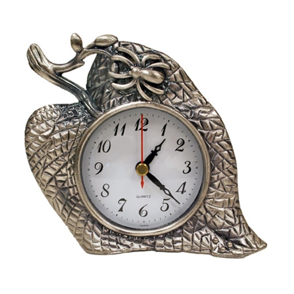 Supreme Housewares Pewter Leaf Clock