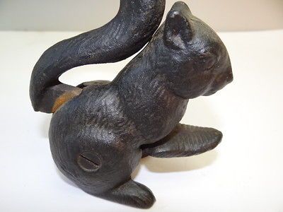 Used Animal Squirrel Metal Iron Decorative Black Christmas Nutcracker