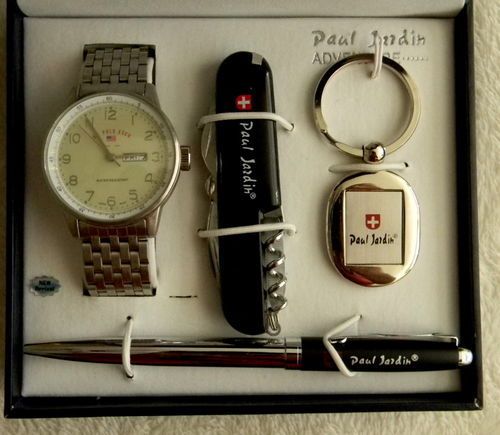 Paul Jardin Adventure Gift Box Set Watch Knife Pen NEW