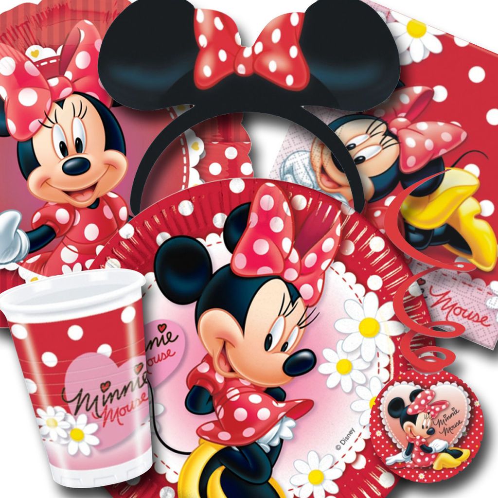 Disney MINNIE MOUSE Red Polka Dots Tableware Decorations All Under One