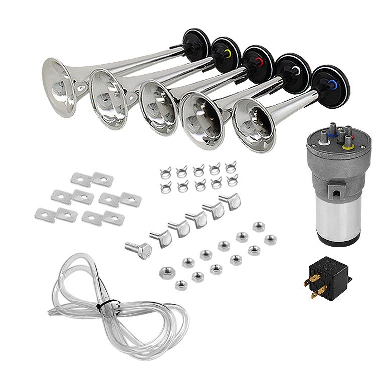 5PCS ELECTRIC AIR HORN MUSICAL TRUMPET w/ COMPRESSOR+HOS E Dukes Of