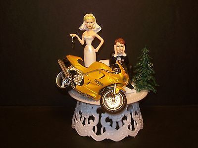 MOTORCYCLE TRIUMPH 955i Daytona Bike Got the Key WEDDING CAKE TOPPER